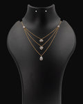 Lab Grown Diamond Multi-Shape Halo Triple Layer Necklace