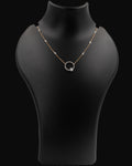 Lab Grown Diamond Open Circle Baguette Pendant Necklace in 18K Rose Gold