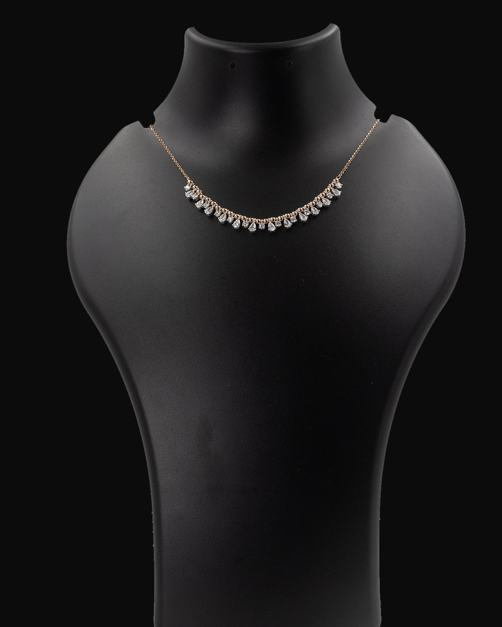 Lab Grown Diamond Pear Cut Fringe Cluster Necklace