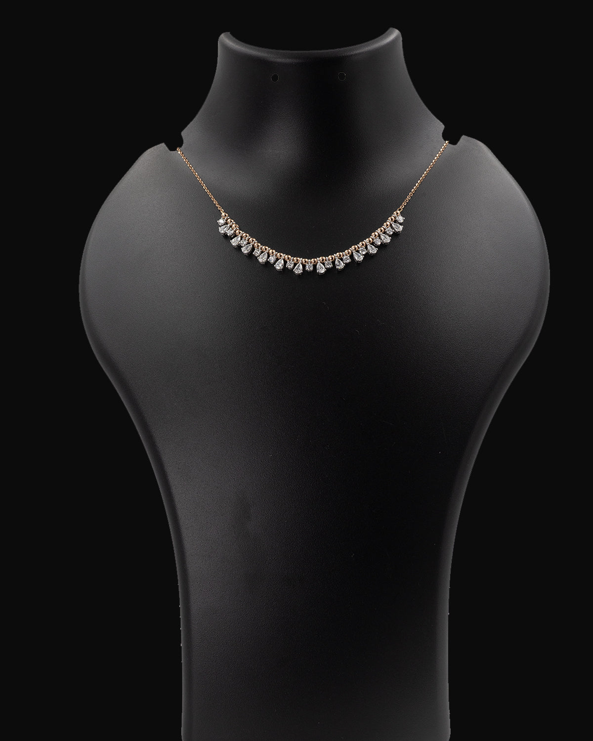 Lab Grown Diamond Pear Cut Fringe Cluster Necklace