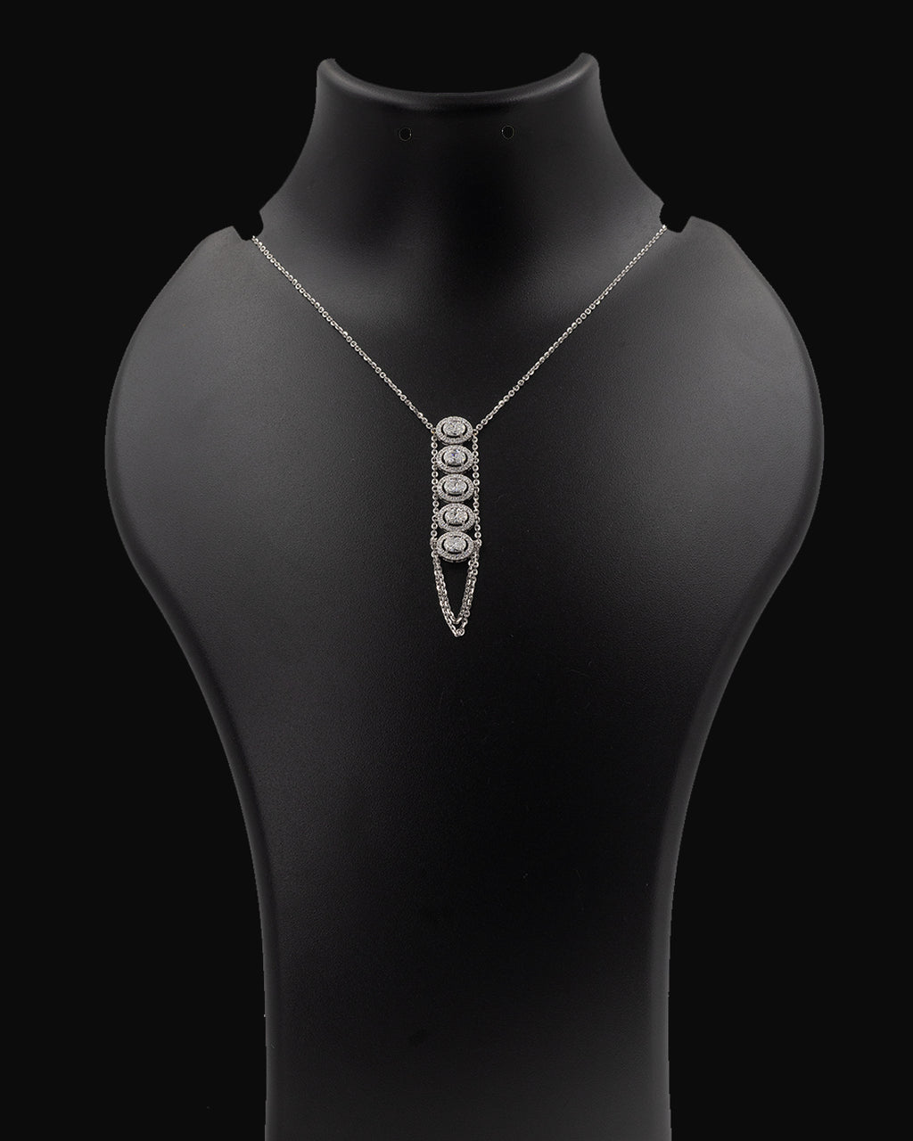 Vertical Lab Grown Diamond Pendant Necklace
