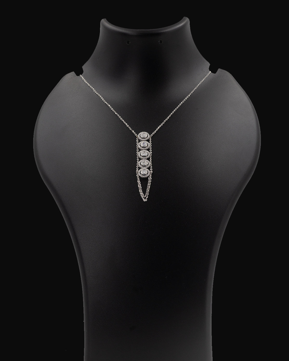 Vertical Lab Grown Diamond Pendant Necklace