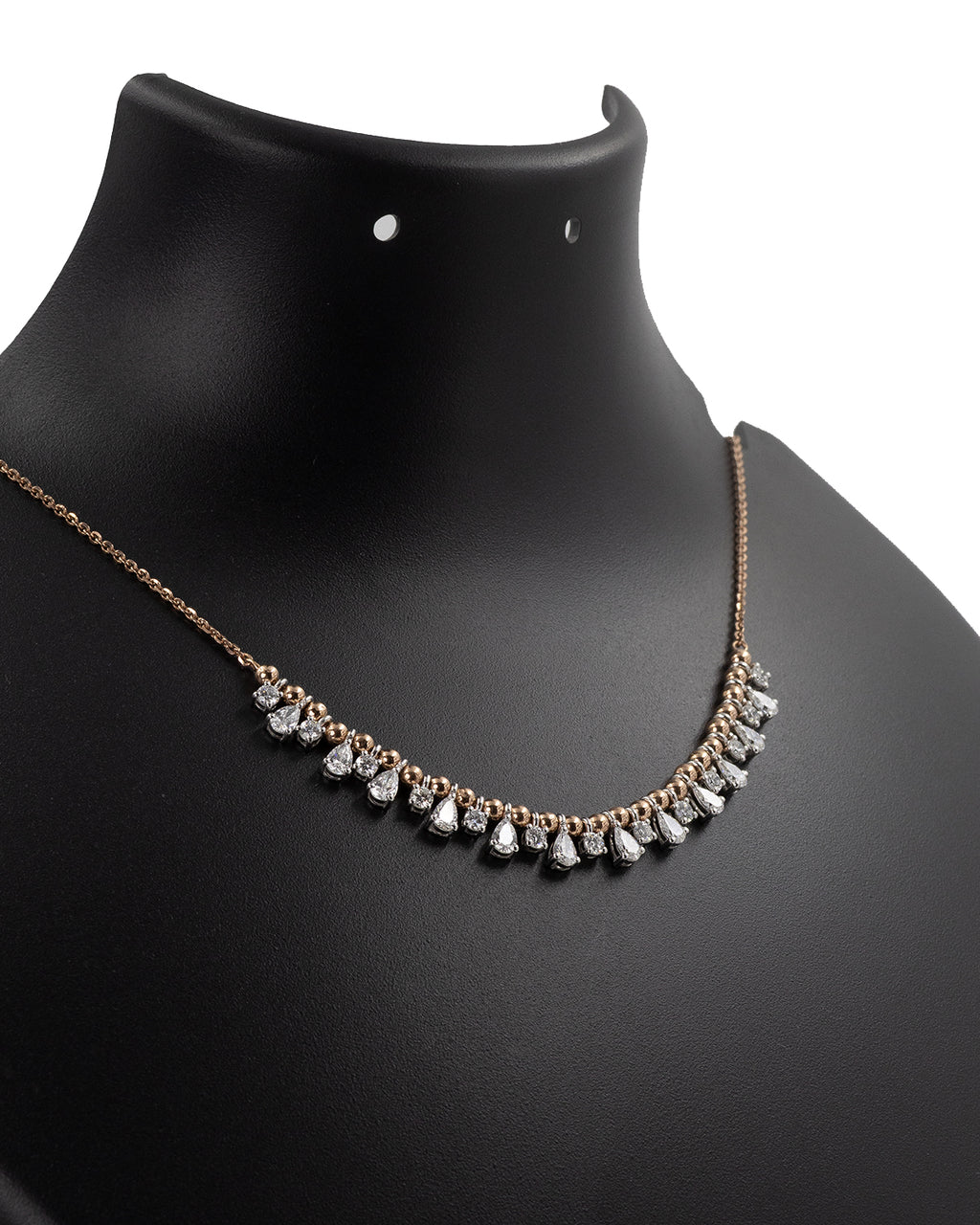 Lab Grown Diamond Pear Cut Fringe Cluster Necklace