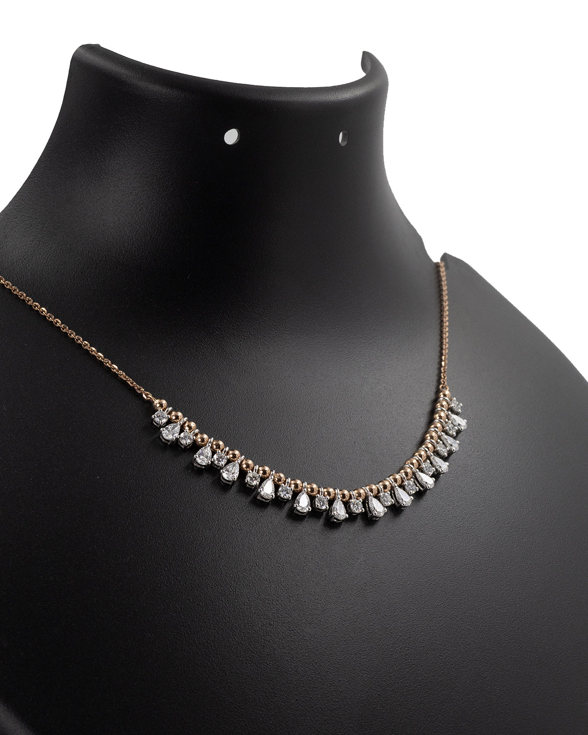 Lab Grown Diamond Pear Cut Fringe Cluster Necklace