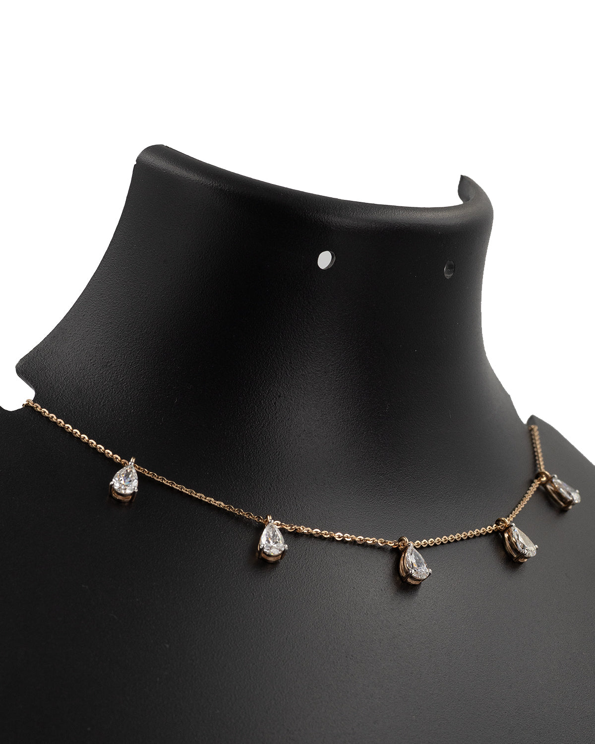 Lab Grown Diamond Pear Cut Dangling Station Necklace
