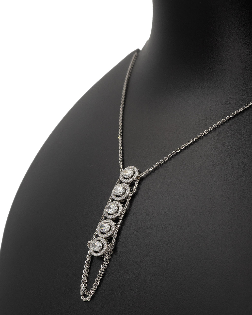 Vertical Lab Grown Diamond Pendant Necklace