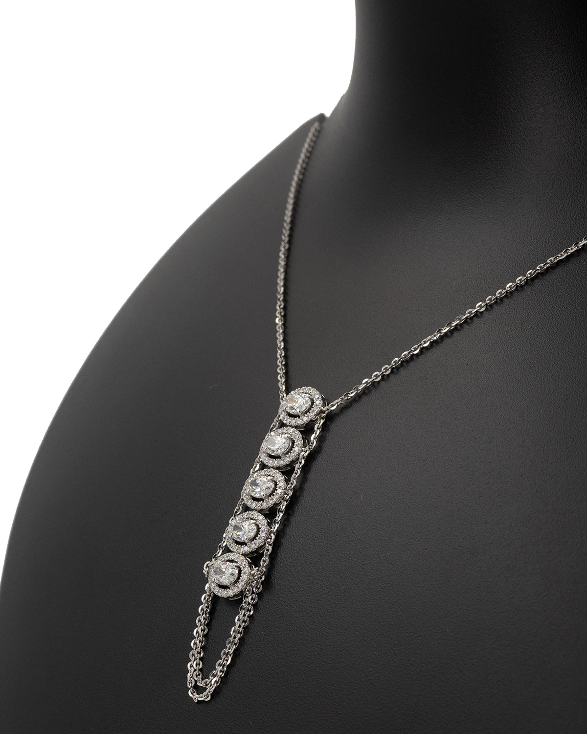 Vertical Lab Grown Diamond Pendant Necklace