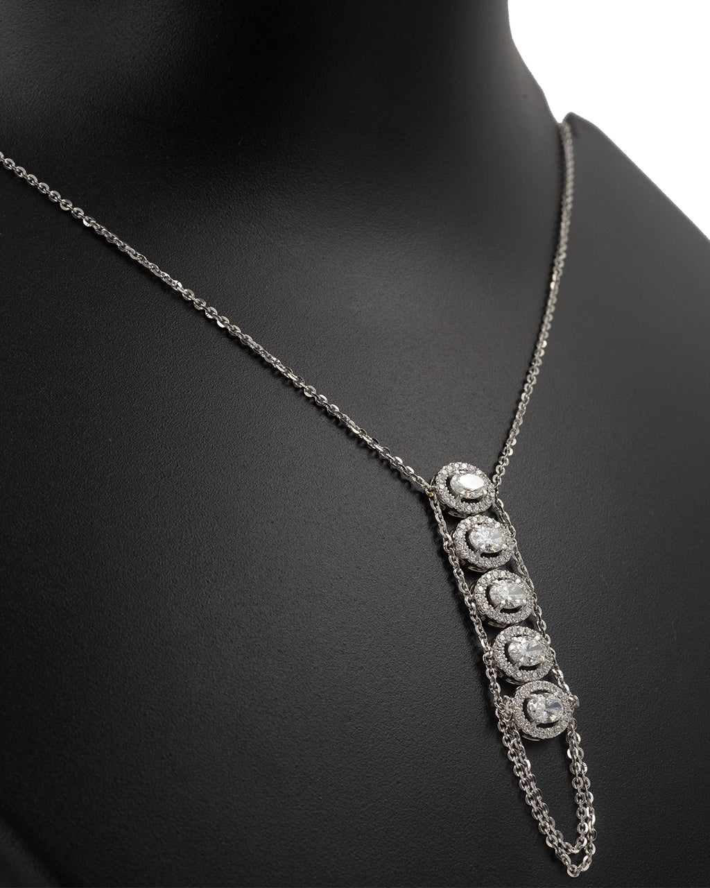 Vertical Lab Grown Diamond Pendant Necklace
