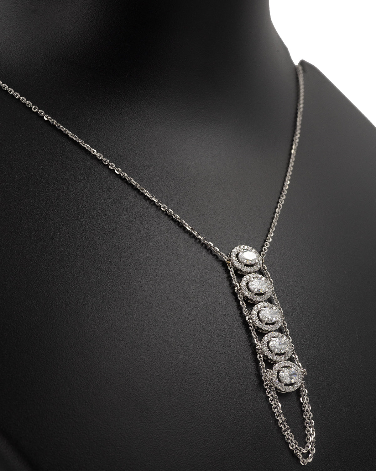 Vertical Lab Grown Diamond Pendant Necklace