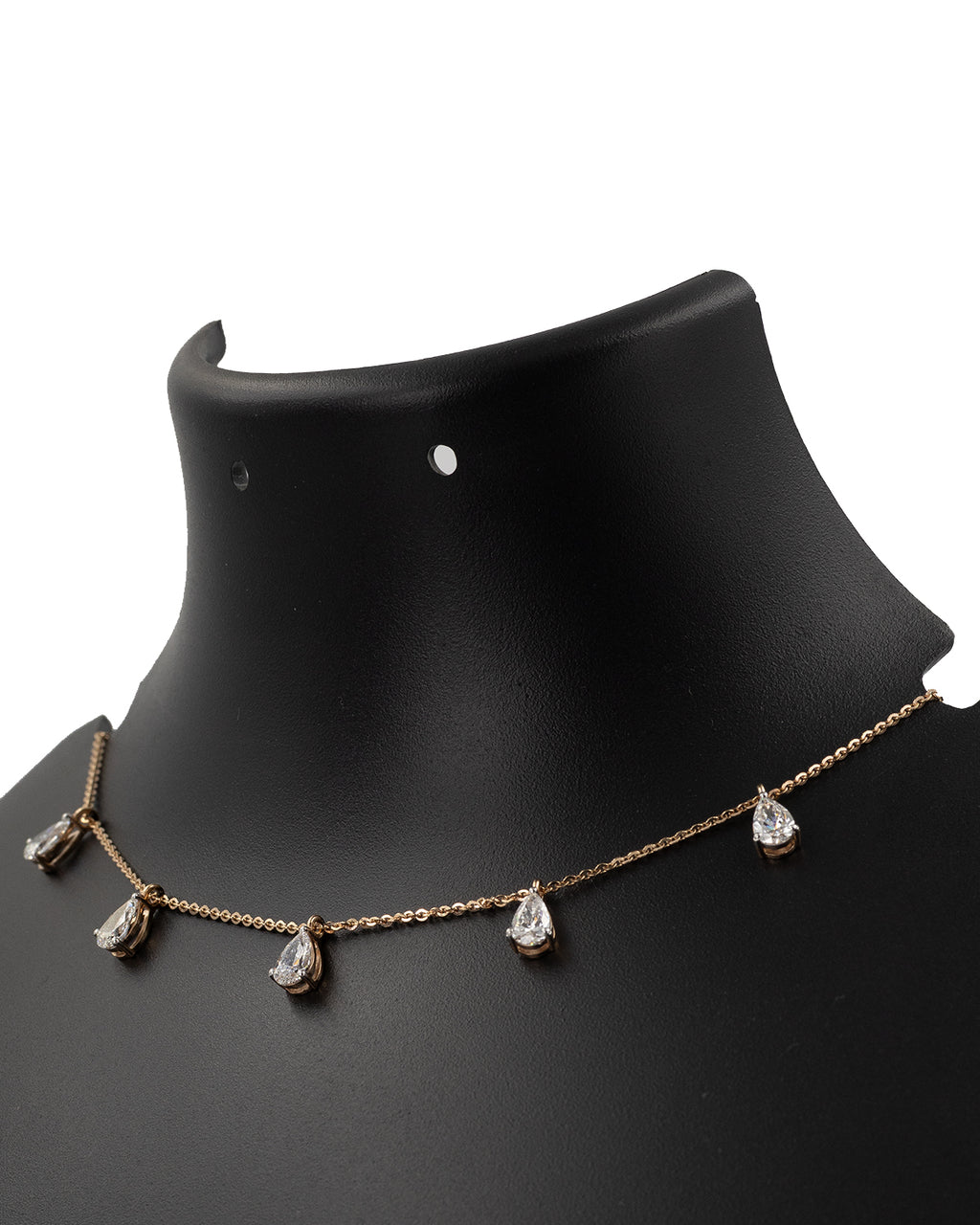 Lab Grown Diamond Pear Cut Dangling Station Necklace