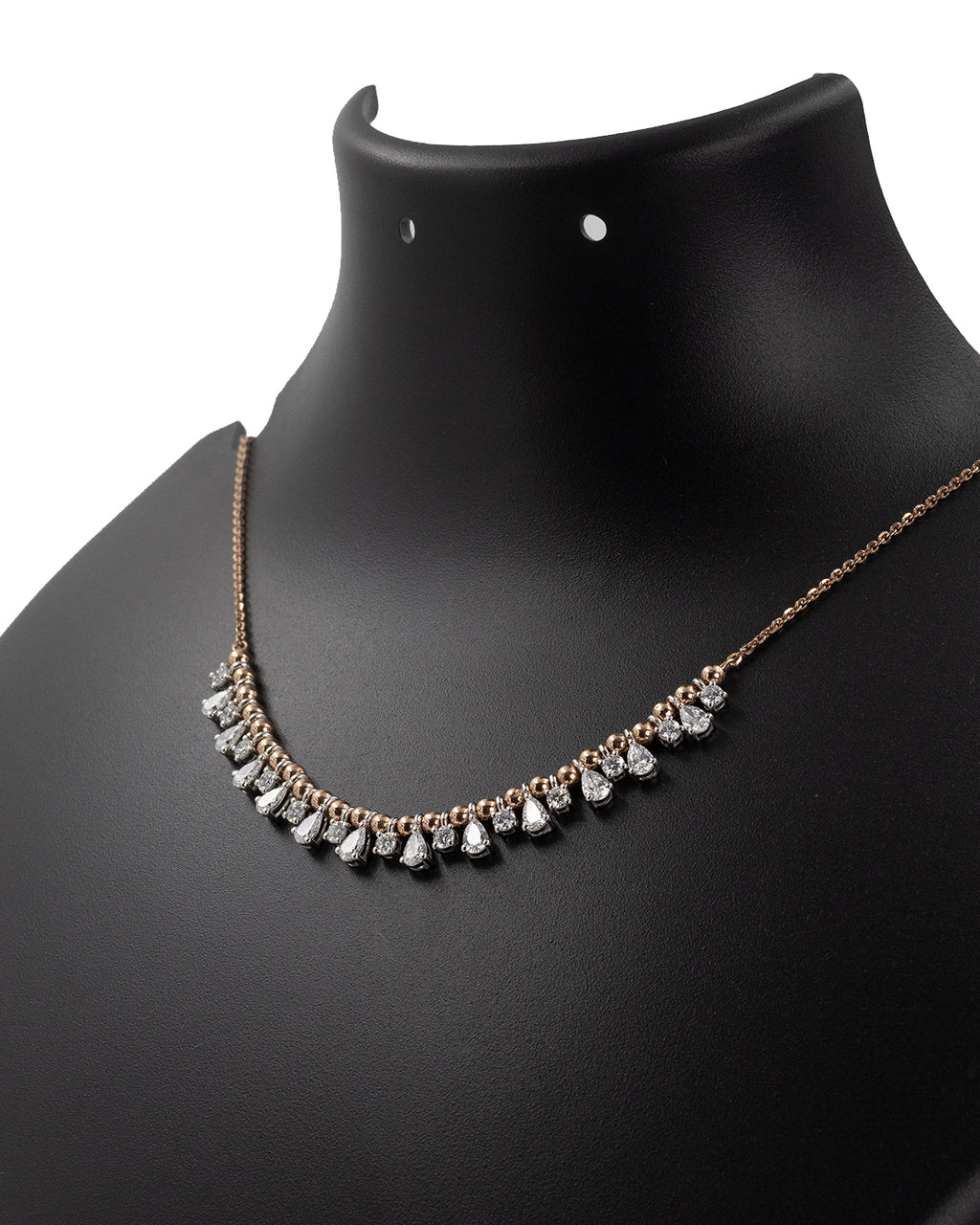 Lab Grown Diamond Pear Cut Fringe Cluster Necklace