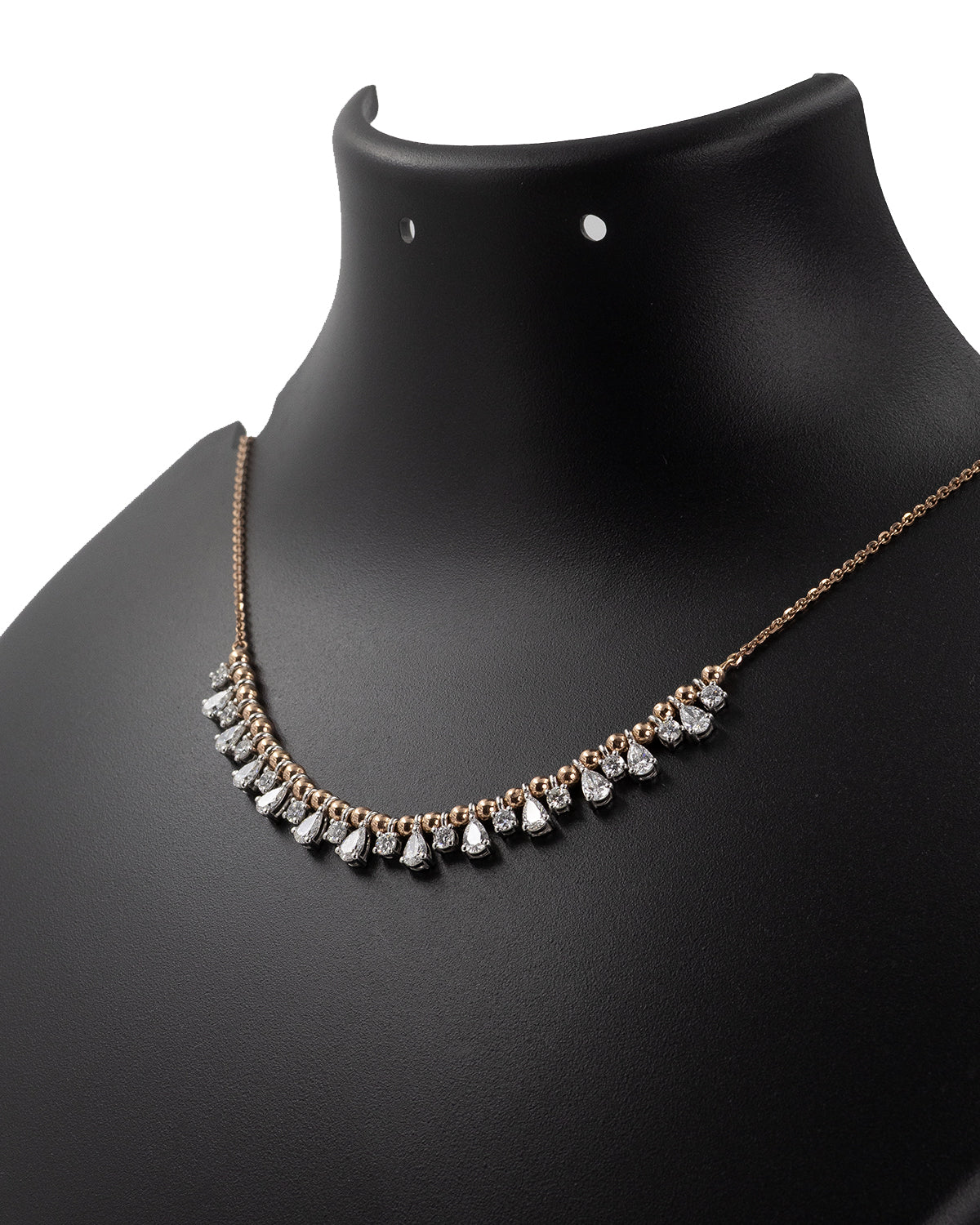 Lab Grown Diamond Pear Cut Fringe Cluster Necklace