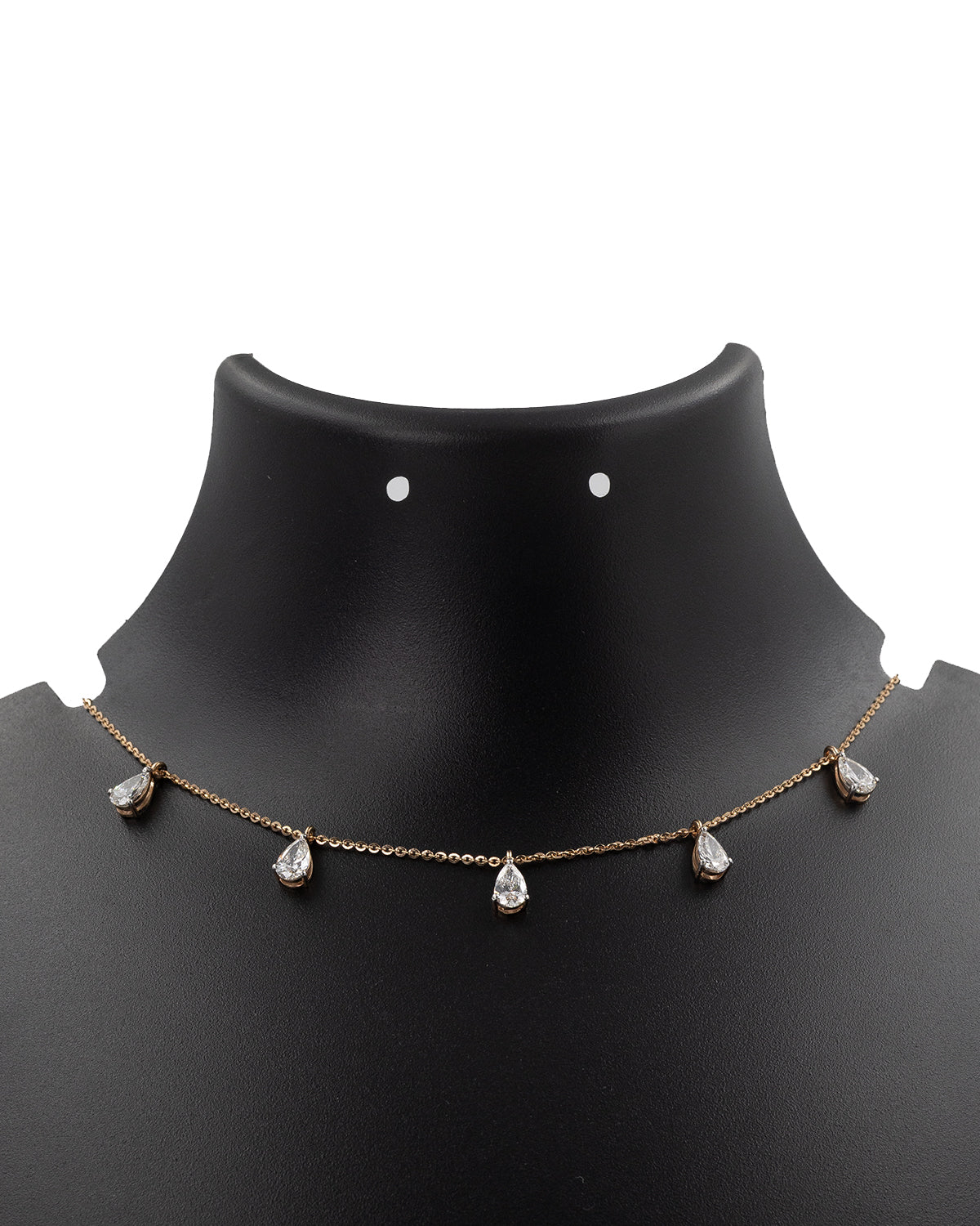 Lab Grown Diamond Pear Cut Dangling Station Necklace