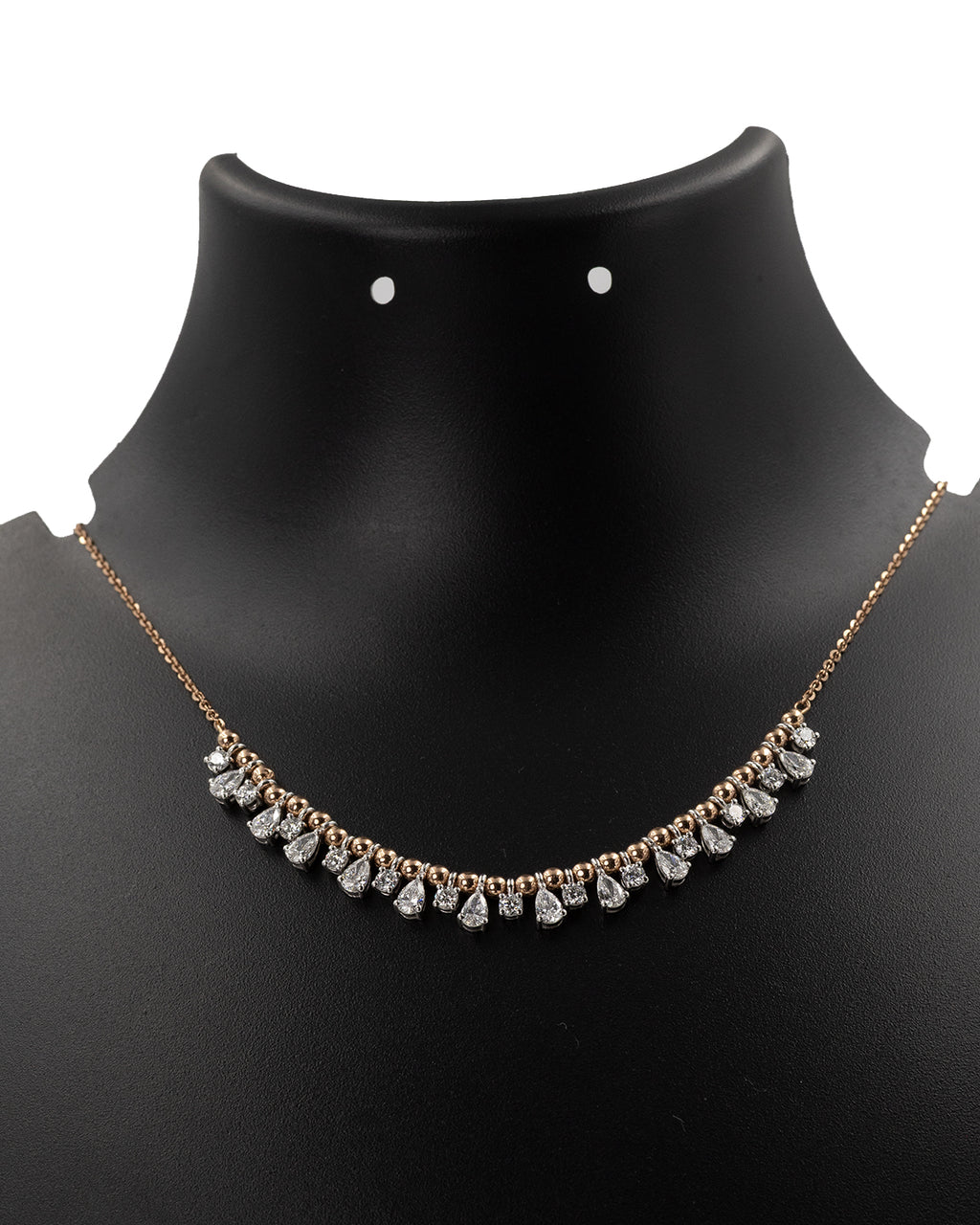 Lab Grown Diamond Pear Cut Fringe Cluster Necklace