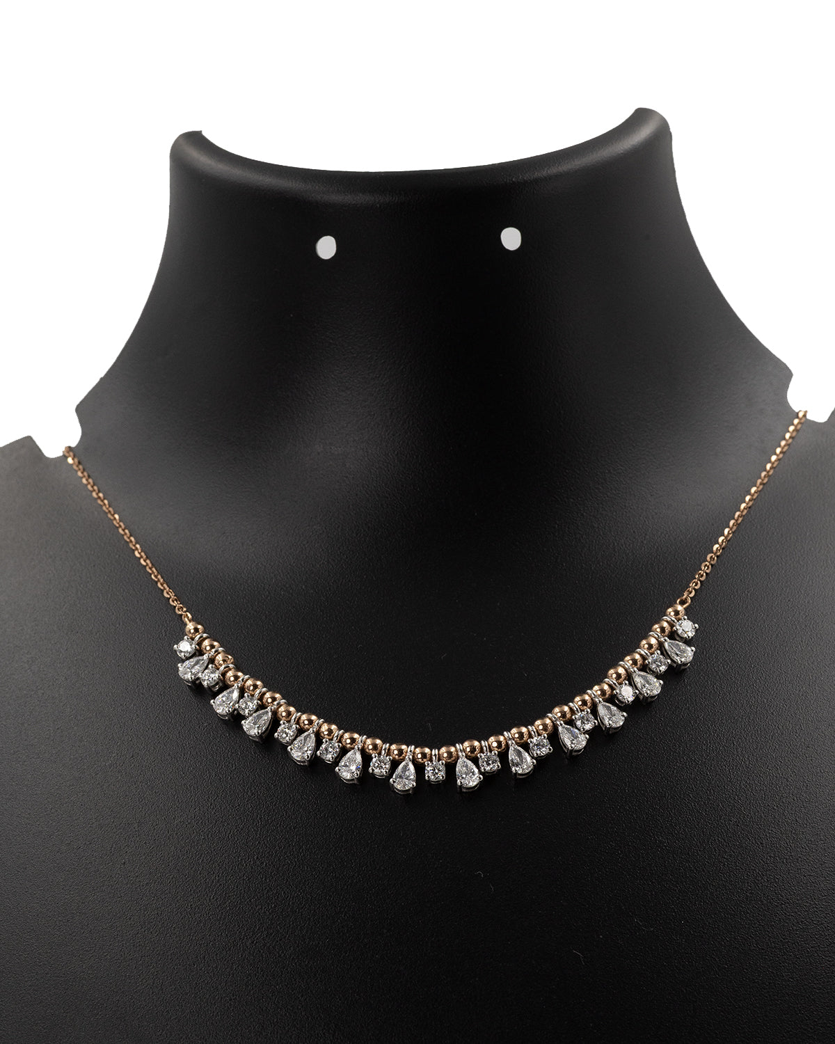 Lab Grown Diamond Pear Cut Fringe Cluster Necklace