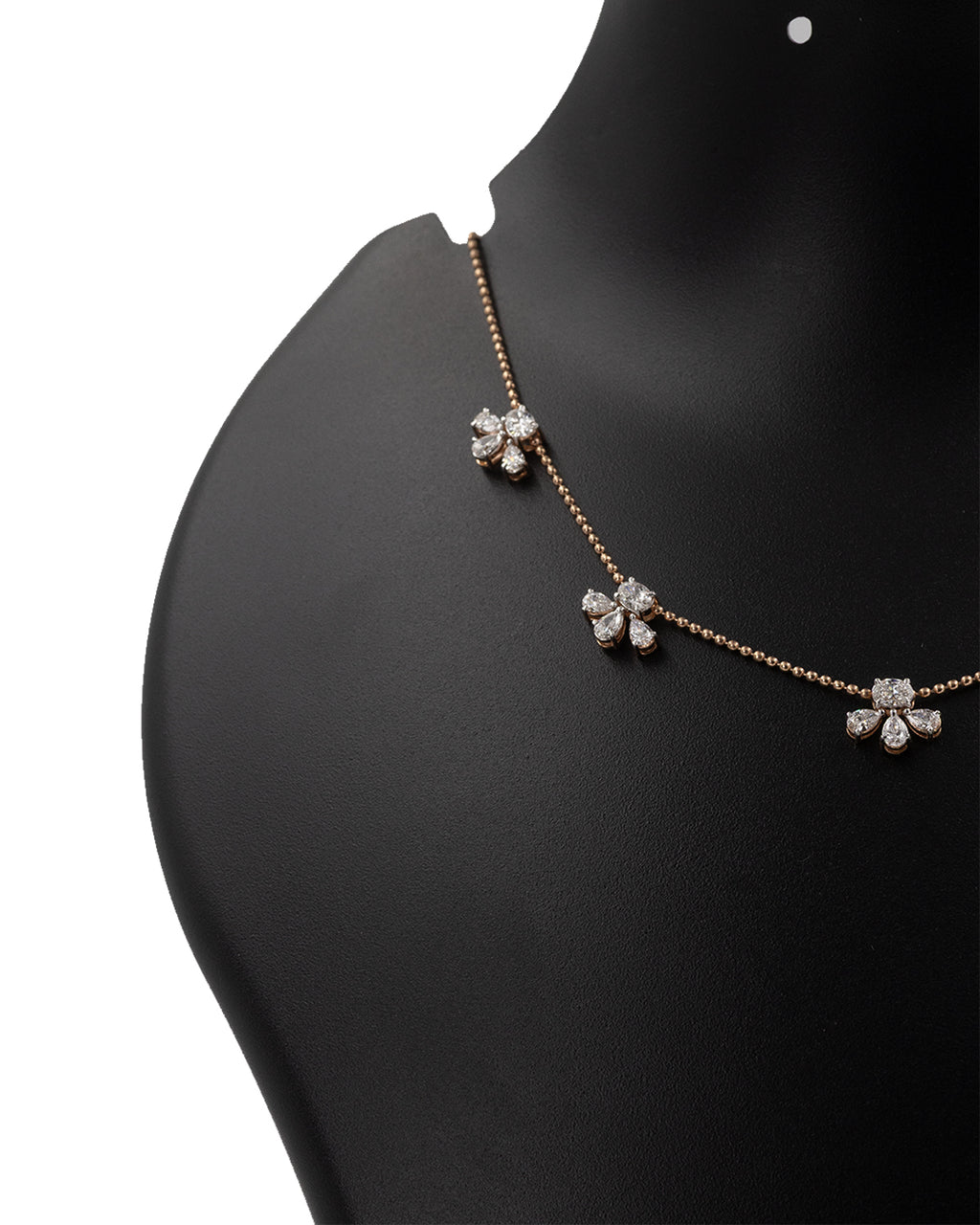 14k Rose Gold Floral Diamond Necklace