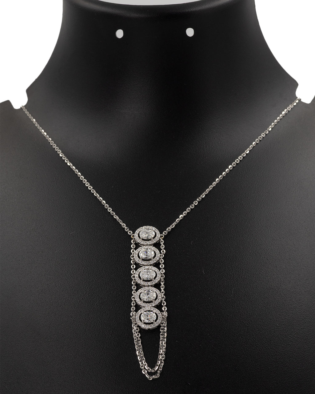 Vertical Lab Grown Diamond Pendant Necklace