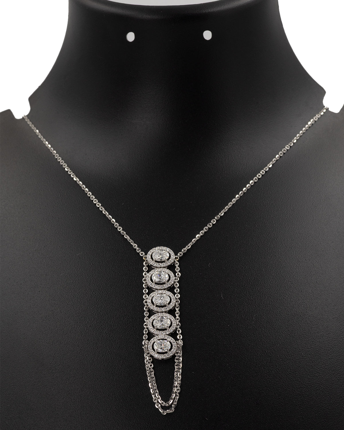 Vertical Lab Grown Diamond Pendant Necklace