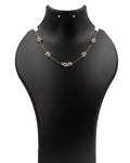 14k Rose Gold Twin Floral Diamond Necklace