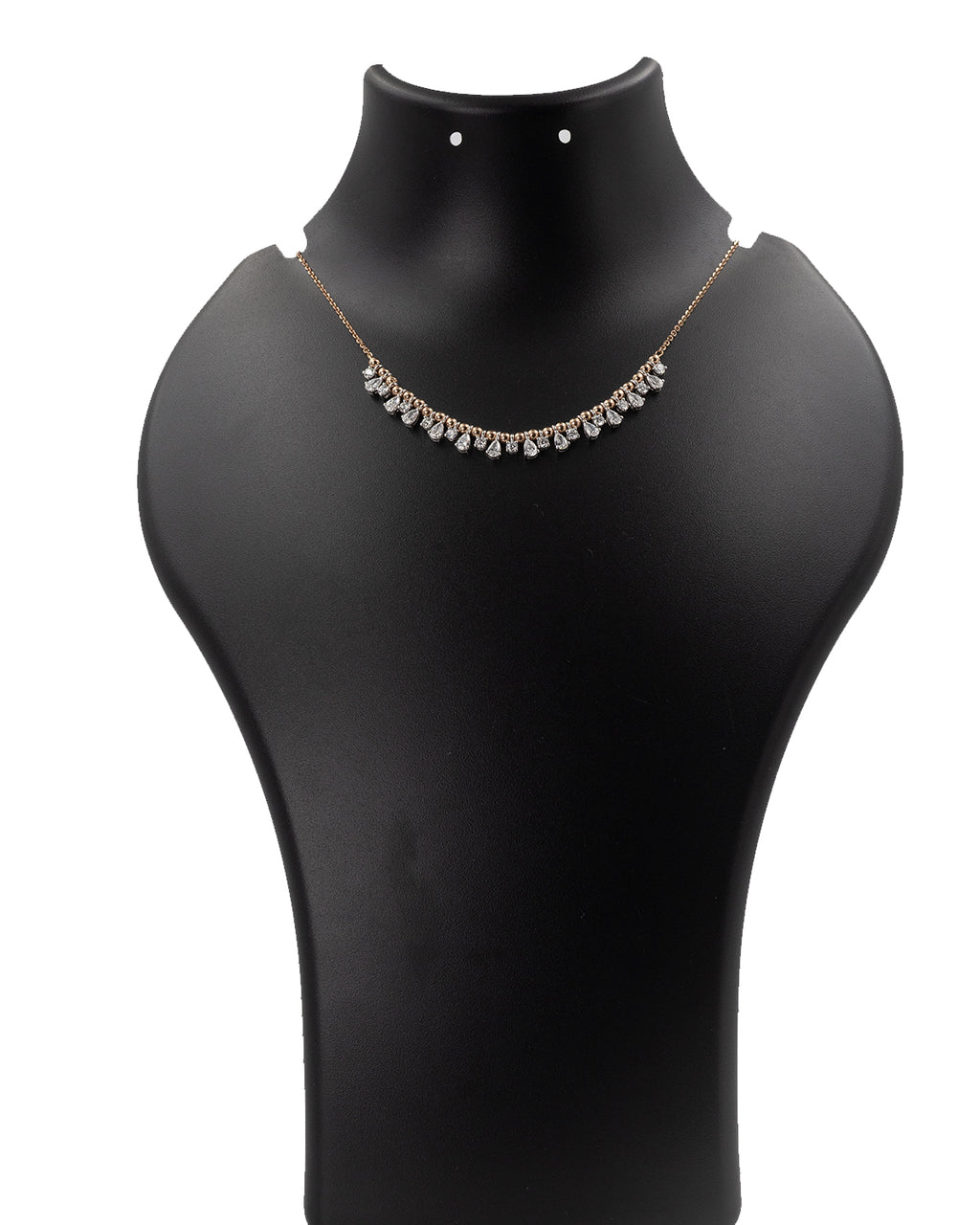 Lab Grown Diamond Pear Cut Fringe Cluster Necklace