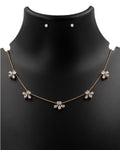 14k Rose Gold Floral Diamond Necklace