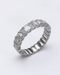 Lab Grown Diamond Emerald Cut Full Eternity Band Ring in 14K White Gold