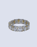 Lab Grown Diamond Emerald & Marquise Cut Alternating Full Eternity Band in 14K Two-Tone Gold